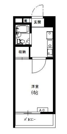 アークヒルズ赤塚(1K/2階)の間取り写真