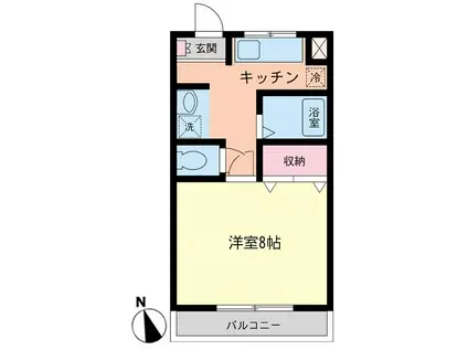 第2根岸ハイツ(1K/1階)の間取り写真