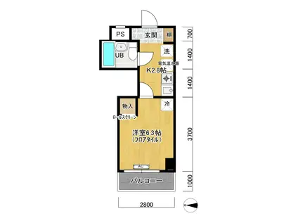 栗泉堂ビル(1K/6階)の間取り写真