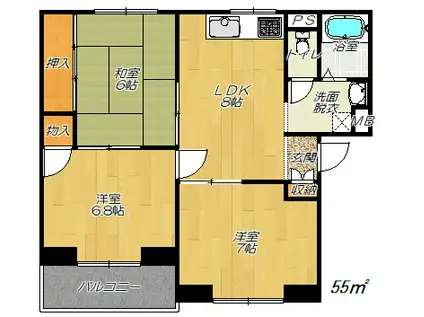 JAパストラル(3LDK/1階)の間取り写真