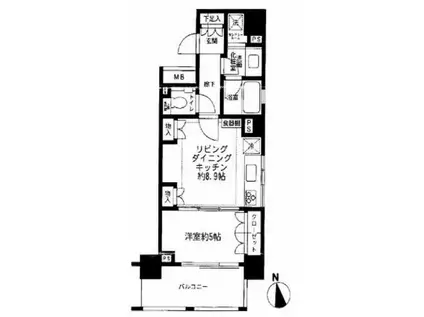 パークハウス麻布十番アーバンス(1LDK/3階)の間取り写真