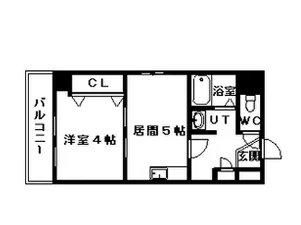 クレール(1DK/4階)の間取り写真