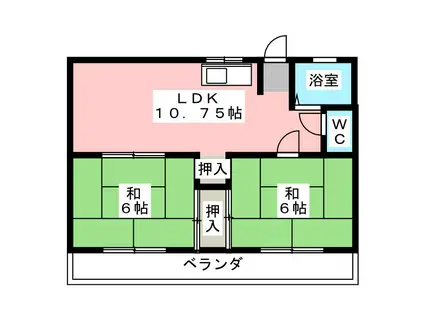 栗南コーポ(3DK/1階)の間取り写真
