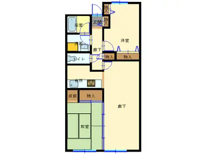 パシフィックパレス大手町(2LDK/10階)の間取り写真