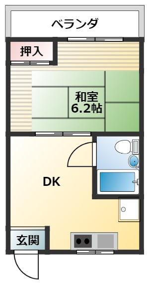 ヤスヒロマンション(1DK/1階)の間取り写真