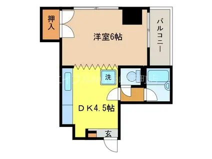 七福マンション八幡町(1DK/7階)の間取り写真