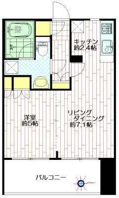 パレステュディオ新宿御苑(1LDK/5階)の間取り写真