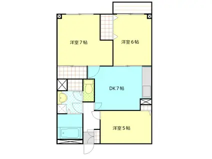 ハロッズプラザ(3DK/4階)の間取り写真