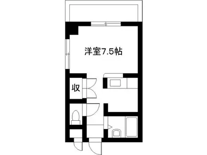 エレガンスメゾン6A(ワンルーム/4階)の間取り写真