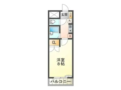 ピディエスTAMAGAKI(1K/2階)の間取り写真