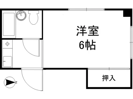 禅昌院町ハイツI(1K/2階)の間取り写真