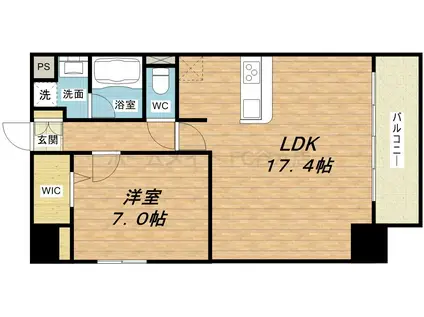 サンカトル(1LDK/8階)の間取り写真