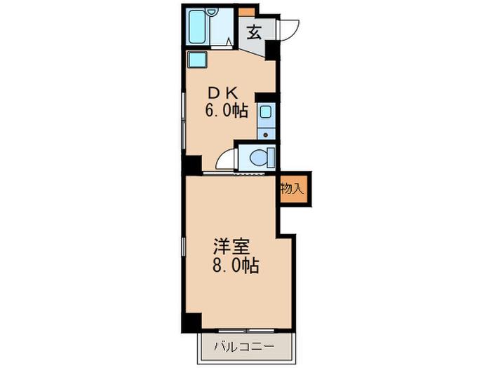 WAKEN HOF(1DK/3階)の間取り写真