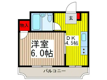 メディカルマンション(1DK/5階)の間取り写真