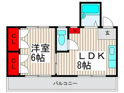 コーポ島田(1LDK/3階)の間取り写真