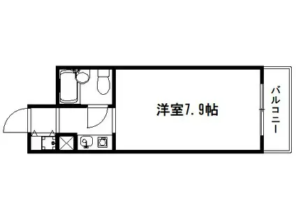 ライオンズマンション京都烏丸(ワンルーム/3階)の間取り写真