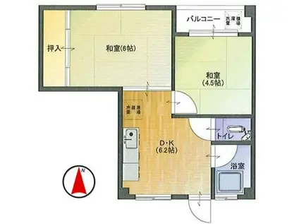 伸和コーポ(2DK/3階)の間取り写真