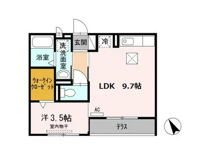 レセンテ NSII(1LDK/1階)の間取り写真