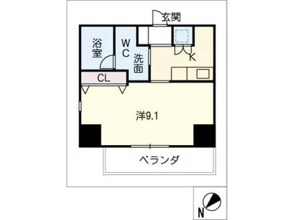 カサプラティーノ名古屋ノルテ(1K/6階)の間取り写真