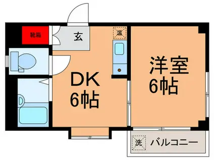 ミハママンション(1DK/4階)の間取り写真