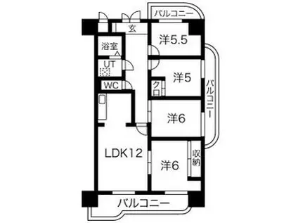 エスポワール舞木(4LDK/3階)の間取り写真