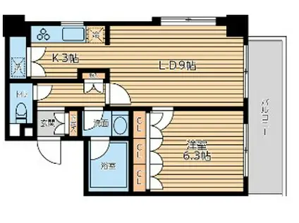 KDXレジデンス代官山II(1LDK/2階)の間取り写真