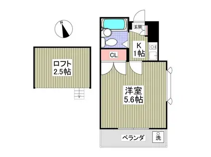 ソレイユ豊四季セブン2(1K/2階)の間取り写真