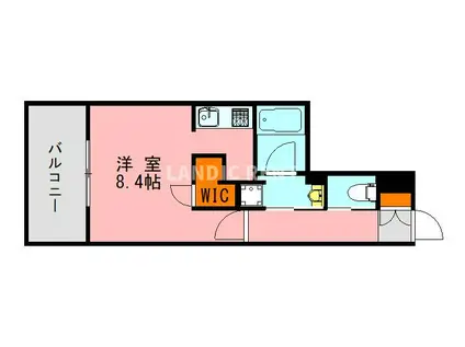 アソシアグロッツォ博多プレイス(ワンルーム/4階)の間取り写真