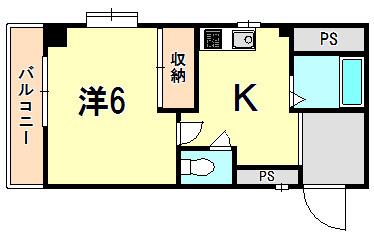 アイアンロフト(1K/1階)の間取り写真