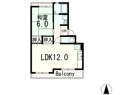 メゾン・ド・ヤマザキ(1LDK/3階)の間取り写真