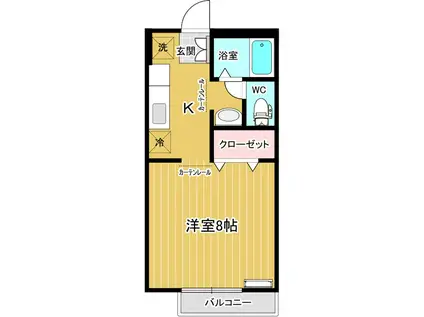 トップ・アスリートB(1K/2階)の間取り写真