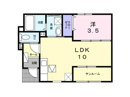 コート リジエールIV(1LDK/1階)の間取り写真