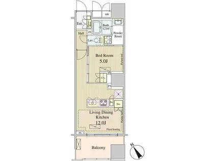 WEMBLEY OMOTESANDOU ウェンブリー表参道(1LDK/13階)の間取り写真