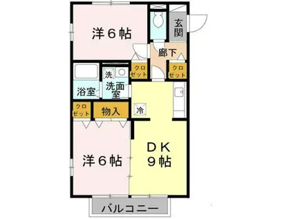 プチ・グリーン(2DK/1階)の間取り写真