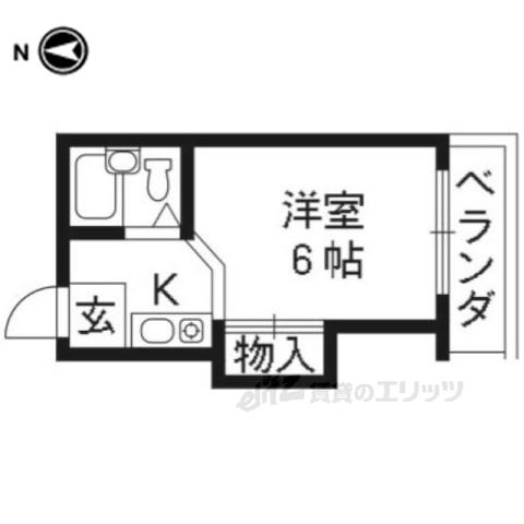 サンハイム島谷(1K/3階)の間取り写真
