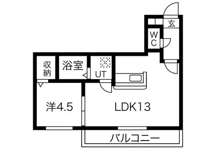 クレステージヒルズ(1LDK/2階)の間取り写真