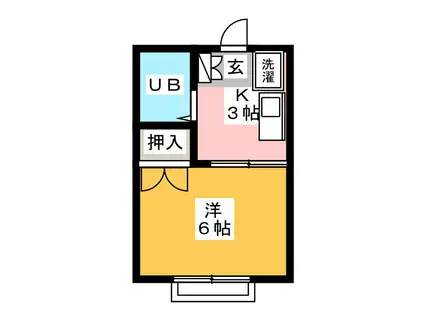 プレール(1K/2階)の間取り写真