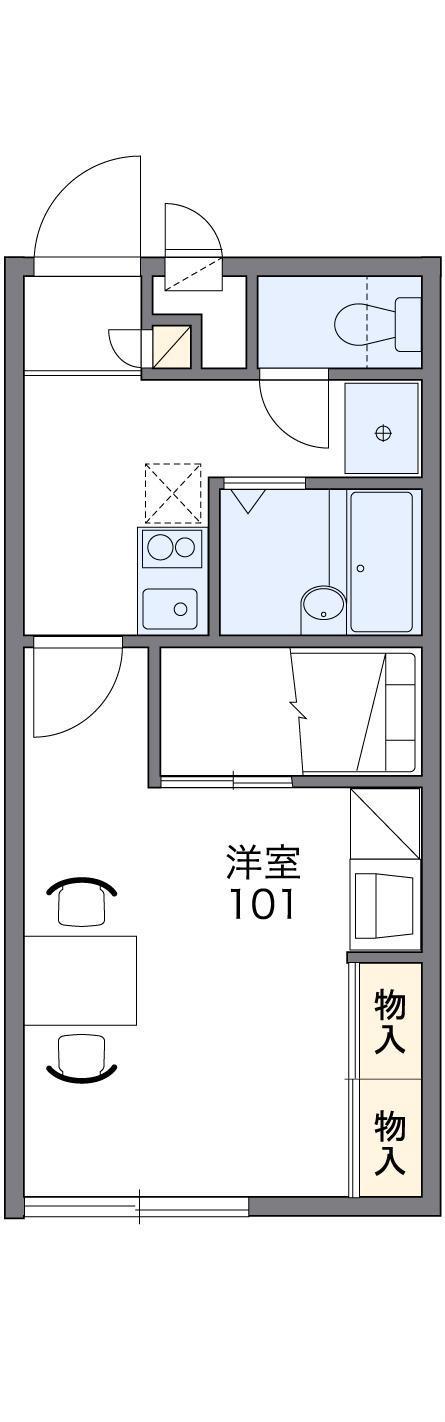 レオパレスボヌール塩屋(1K/2階)の間取り写真