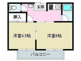 辻子マンション(2K/1階)の間取り写真