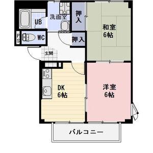SURPLUS サンアイA(2DK/1階)の間取り写真