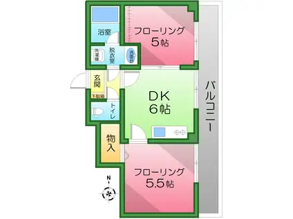 メゾン・トーヨー(2DK/3階)の間取り写真
