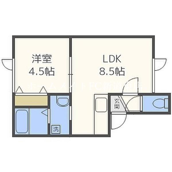 ヴィラージュ空港通(1LDK/2階)の間取り写真