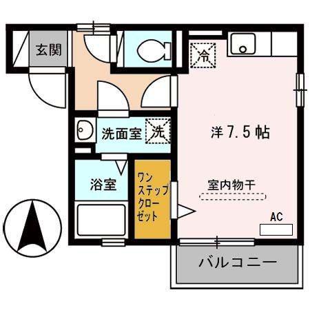 セジュールエルグリーン(ワンルーム/2階)の間取り写真