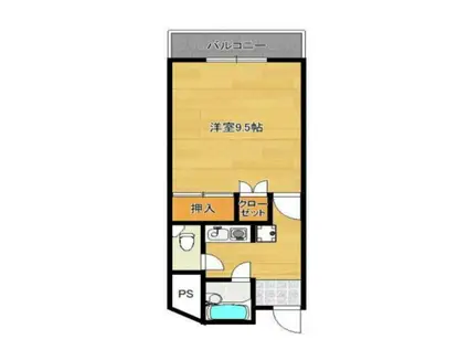 グリーンヒルハイツ(1K/3階)の間取り写真