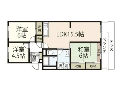 コープ野村牛田(3LDK/1階)の間取り写真