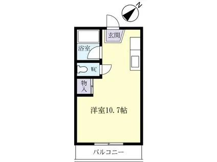 ラ・プランシェ阿見(ワンルーム/1階)の間取り写真