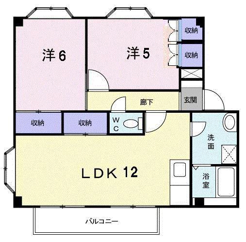 プランタンエトワール(2LDK/2階)の間取り写真