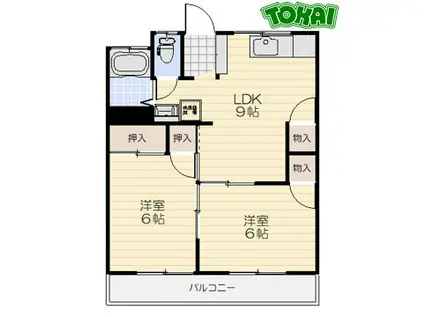 泉ハイツ久保 A棟(2LDK/2階)の間取り写真