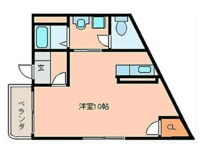 コンフォールHI(ワンルーム/3階)の間取り写真