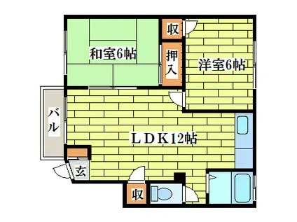 第2三高マンション(2LDK/3階)の間取り写真